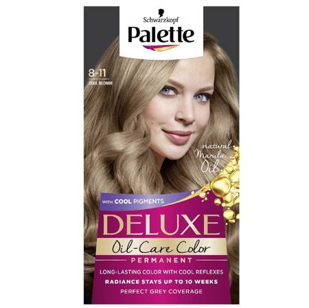 Deluxe Oil-Care Color farba do włosów trwale koloryzująca z mikroolejkami  8-11 Chłodny Blond