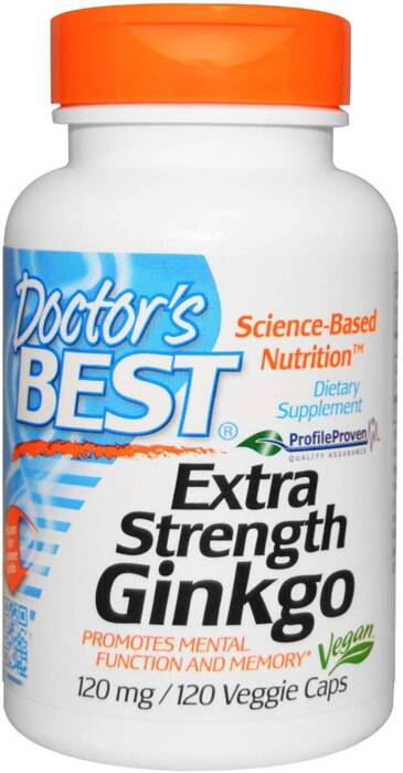 Doctor’s Best Extra Strength Ginkgo (ekstrakt z miłorzębu) 120 mg 120 kapsułek wegańskich