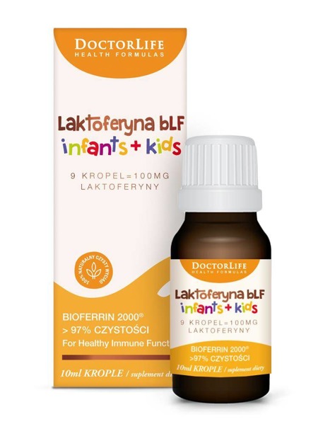 Laktoferyna bLF Infants + Kids 100mg suplement diety w kroplach 10ml