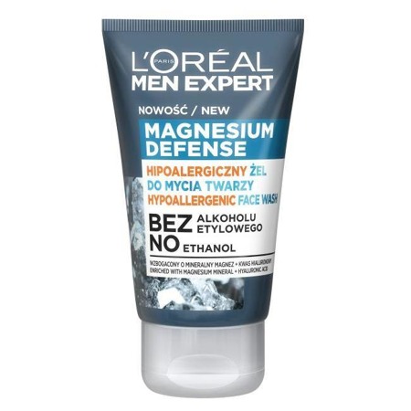 L'oreal Men Expert Magnesium Defense hipoalergiczny żel do mycia twarzy 100ml