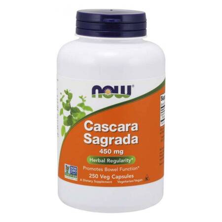 Now Foods Cascara Sagrada 450 mg 250 kapsułek wegańskich