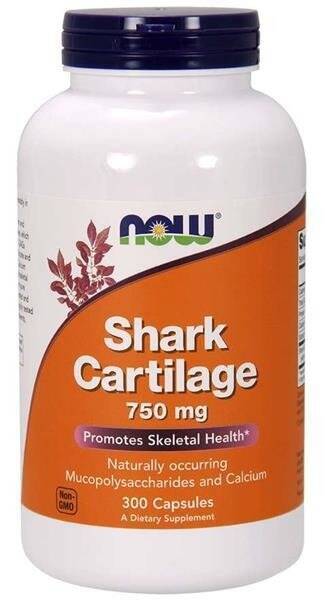 Now Foods Shark Cartilage (Chrząstka rekina) 750 mg 300 kapsułek