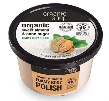 Organic Sweet Almond & Cane Sugar Foamy Body Polish pienista cukrowa pasta do ciała na olejku migdałowego i cukru trzcinowego 250ml