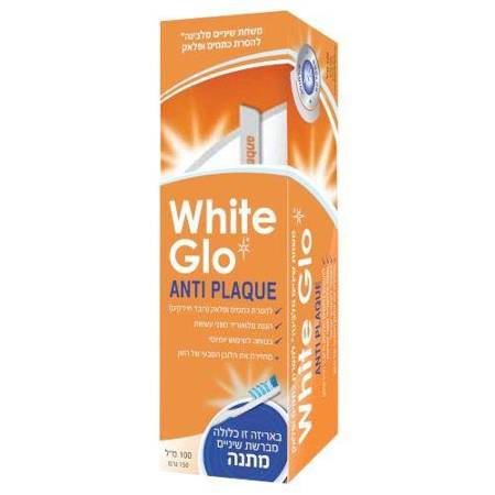 White Glo Anti-Plaque pasta wybielająca 100ml + szczoteczka do zębów