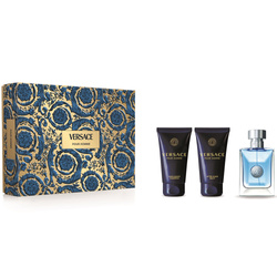Versace Pour Homme zestaw woda toaletowa spray 50ml + balsam po goleniu 50ml + żel pod prysznic 50ml