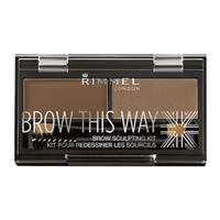 Rimmel Brow This Way Brow Sculpting Kit zestaw do konturowania brwi 002 Medium Brown 1.3g
