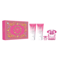Versace Bright Crystal Absolu zestaw woda perfumowana spray 90ml + miniatura wody perfumowanej 5ml + balsam do ciała 100ml + żel pod prysznic 100ml