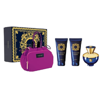 Versace Dylan Blue Pour Femme zestaw woda perfumowana spray 100ml + żel pod prysznic 100ml + balsam do ciała 100ml + torba kosmetyczna