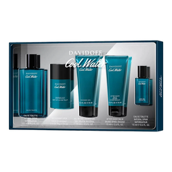 Davidoff Cool Water Men zestaw woda toaletowa spray 125ml + żel pod prysznic 75ml + balsam po goleniu 75ml + dezodorant sztyft 75ml + woda toaletowa spray 15ml