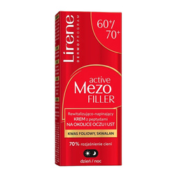 Lirene Active Mezo Filler rewitalizująco-napinający krem z peptydami na okolicę oczu i ust 60/70+ 15ml