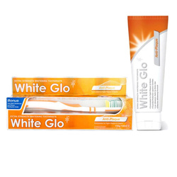 White Glo Anti-Plaque wybielająca pasta do usuwania i zapobiegania osadzaniu się kamienia nazębnego 100ml + szczoteczka