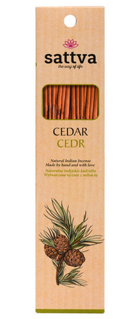 Sattva Natural Indian Incense naturalne indyjskie kadzidełko Cedr 15szt