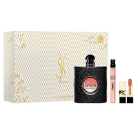 Yves Saint Laurent Black Opium Pour Femme zestaw woda perfumowana spray 90ml + woda perfumowana spray 10ml + pomadka do ust