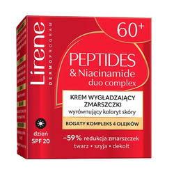 Lirene Peptides &amp; Niacinamide krem wygładzający zmarszczki wyrównujący koloryt skóry na dzień 60+ 50ml