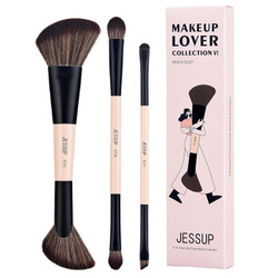 JESSUP 6-in-3 Duo-End Brush Versatility Collection zestaw dwustronnych pędzli do makijażu Peach Dust 3szt.