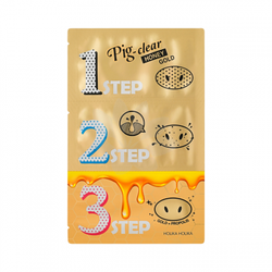 HOLIKA HOLIKA Pig-Nose Clear 3-Step Kit plastry oczyszczające pory na nos 3szt