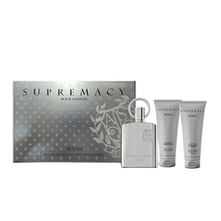 Afnan Supremacy Silver zestaw woda perfumowana spray 100ml + żel pod prysznic 100ml + balsam po goleniu 100ml