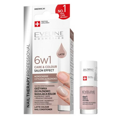 Eveline Cosmetics Nail Therapy Professional 6w1 Care & Colour skoncentrowana odżywka do paznokci nadająca kolor Latte 5ml