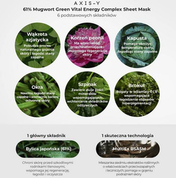 AXIS-Y 61% Mugwort Green Vital Energy Complex Sheet Mask witalizująca maska do twarzy w płachcie