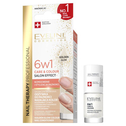 Eveline Cosmetics Therapy Professional skoncentrowana odżywka do paznokci nadająca kolor 6w1 Golden Glow 5ml
