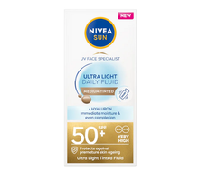 Nivea Sun Ultra Light Daily Fluid SPF50+ fluid do twarzy Medium Tinted 40ml