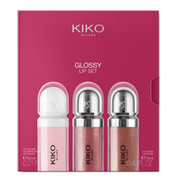 KIKO Milano Glossy Lip błyszczyk do ust 2x6.5ml + pielęgnacyjny krem do ust z efektem powiększenia objętości 6.5ml