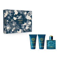 Versace Eros Pour Homme zestaw woda toaletowa spray 50ml + żel pod prysznic 50ml + balsam po goleniu 50ml