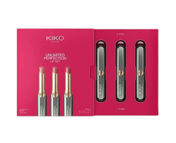 KIKO Milano Unlimited Perfection Lip Set zestaw kremowych pomadek o dużej trwałości 01 Nude Aura 3x1.5g