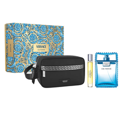 Versace Man Eau Fraiche zestaw woda toaletowa spray 100ml + woda toaletowa spray 10ml + kosmetyczka