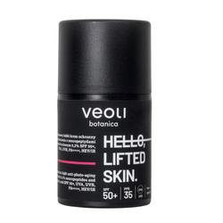 Veoli Botanica Hello Lifted Skin szerokopasmowy lekki krem ochronny przeciw fotostarzeniu z neuropeptydami 0.2% i kwasem ferulowym 0.2% SPF50+ 50ml