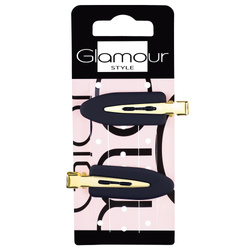 Glamour Spinki do włosów Czarne 2szt