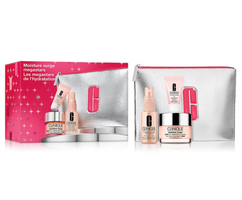 Clinique Moisture Surge Megastars zestaw nawilżający żelowy krem do twarzy 50ml + mgiełka do twarzy 30ml + balsam do ust 7ml + kosmetyczka