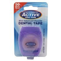 Active Oral Care Dental Tape taśma miętowa woskowana z fluorem 50 metrów