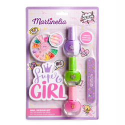 Martinelia Super Girl zestaw lakier do paznokci 4ml 3szt + zestaw ozdób do paznokci 1szt + pilnik 1szt + patyczek do paznokci 1szt