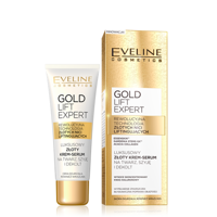 Eveline Cosmetics Gold Lift Expert luksusowy złoty krem-serum na twarz szyję i dekolt dla skóry dojrzałej 40ml