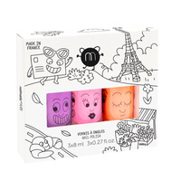 Nailmatic Kids Paris Neon zestaw lakierów do paznokci 3x8ml