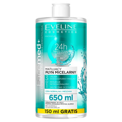 Eveline Cosmetics Facemed+ matujący płyn micelarny 3w1 650ml