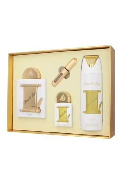 Zestaw Lattafa Peace & Love Edp 100ml + Edp 20ml + Deodorant 200ml
