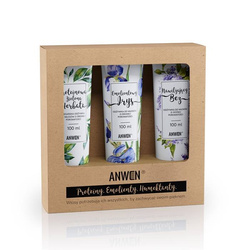 Anwen Odżywki do włosów o średniej porowatości Proteinowa Zielona Herbata 100ml + Emolientowy Irys 100ml + Nawilżający Bez 100ml