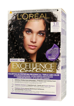 L'Oreal Paris Excellence Cool Creme farba do włosów 3.11 Ultrapopielaty Ciemny Brąz