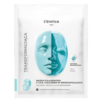 L'biotica Maska kolagenowa z CICA i azulenem w mikrokapsułkach Ukojenie i Redukcja Zaczerwienień 1szt.