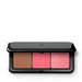 KIKO Milano Multi Finish Trio Blush &amp; Bronzer Palette paleta do twarzy z 1 bronzerem i 2 różami o wykończeniu matowym i metalicznym 03 Pink 7g