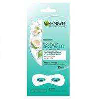 Garnier Moisture+ Smoothness Eye Tissue Mask wygładzająca zmarszczki maska na tkaninie pod oczy woda kokosowa i kwas hialuronowy 6g