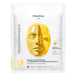 L'biotica Maska kolagenowa z ceramidami w mikrokapsułkach Regeneracja i Nawilżenie 1szt.