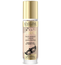 Eveline Cosmetics Variete Liquid Highlighter płynny rozświetlacz do twarzy i ciała 01 Champagne Gold 30ml