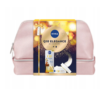 Nivea Q10 Elegance zestaw podwójnie aktywne serum do twarzy 30ml + ujędrniający krem na dzień SPF15 50ml + kosmetyczka