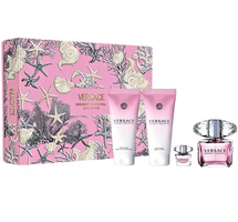 Versace Bright Crystal zestaw woda toaletowa spray 90ml + woda toaletowa 5ml + balsam do ciała 100ml + żel pod prysznic 100ml