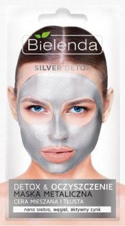 Bielenda Silver Detox maska metaliczna oczyszczająca dla cery mieszanej i tłustej 8g
