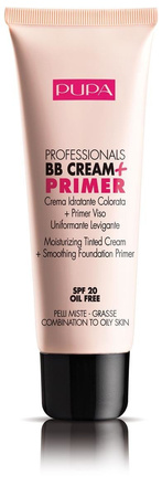 Pupa Milano Professionals BB Cream & Primer SPF20 krem BB + baza pod makijaż do cery mieszanej i tłustej 001 Nude 50ml