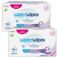 WaterWipes Sensitive+ Ciało i Higiena Intymna chusteczki nawilżane dla seniorów 12x30szt.